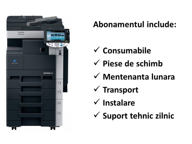 Konica Minolta 283 - Inchiriere Copiator Multifunctional A3 Alb-Negru 28 pag/min
