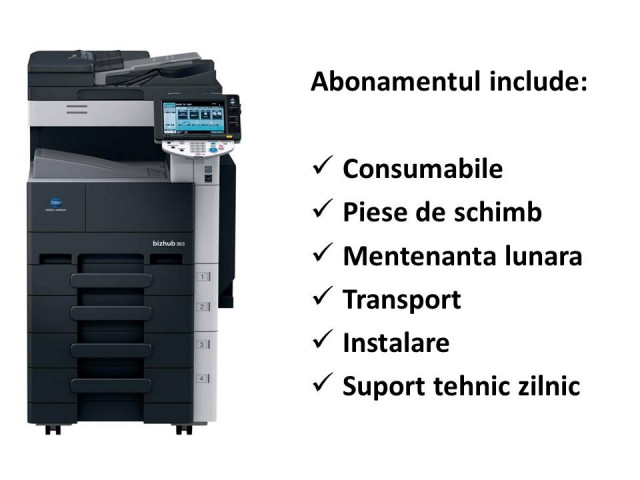 Konica Minolta 363 - Inchiriere Copiator Multifunctional A3 Alb-Negru 36 pag/min
