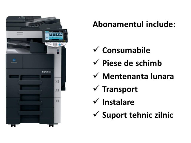 Konica Minolta 223 - Inchiriere Copiator Multifunctional A3 Alb-Negru 22 pag/min